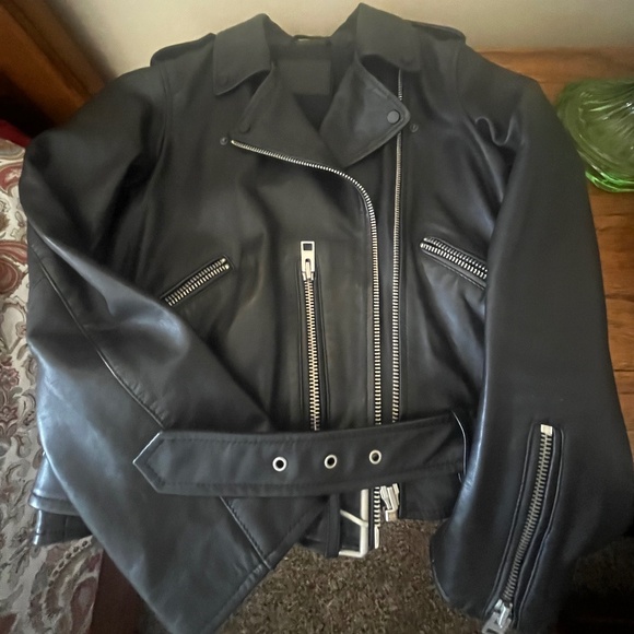 ALLSAINTS- Balfern Leather Biker Jacket- US Size 6 - Picture 6 of 15
